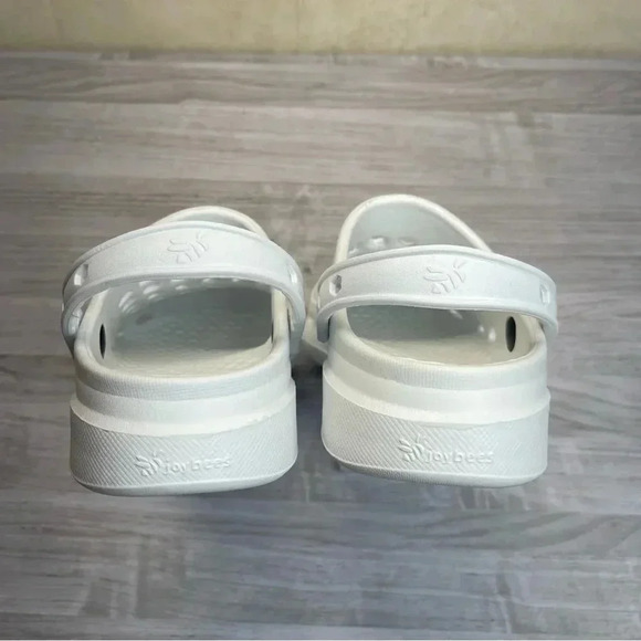 Joybees White Slip On Water Comfort Clog Shoes Unisex Womens 9 Mens 7 - Picture 4 of 9